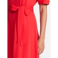 thumbnail image 2 of Time and Tru Women's Knit Midi Dress with Tie Belt, Sizes XS-XXXL, 2 of 5
