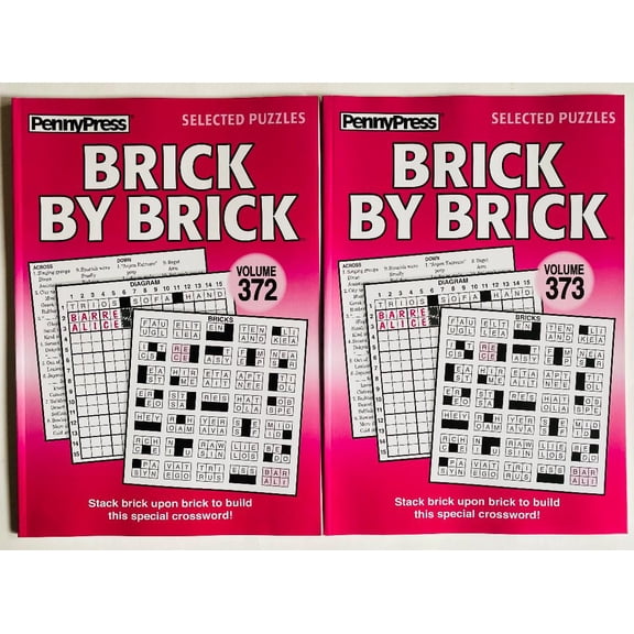 Volumes 372 and 373 Brick By Brick Crossword Puzzles Penny Press Variety