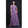 thumbnail image 2 of Bimba Robe Maxi Sans Manches à Imprimé Floral avec Fente avant pour Femmes Été Printemps, Fête - XXX-Grand, 2 of 5