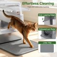 thumbnail image 5 of XL Enclosed Stainless Steel Litter Box with Lid, Light Gray, 5 of 7