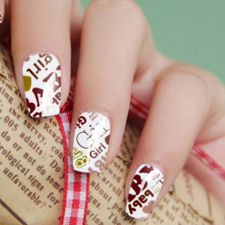 BMC Large Sheet of 11 Stamp Design Water Transfer Nail Polish Art Stickers-Set 6