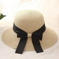 thumbnail image 2 of Diufon Wide Brim Straw Hat for Women Trendy Outdoor Beach Sun Hats Casual Holiday Style Cap with Bow, 2 of 2