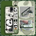 thumbnail image 6 of LYM-Phone Case For BLU View3/B140DL, Shockproof Wristband Back Cover Kickstand Cute Soft case Wrist Strap Protective Ring Silicone Phone Holder Panda Lanyard Cartoon Anti-knock Anti-dust, 6 of 9