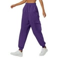 thumbnail image 5 of BODOAO Women's Sweatpants Baggy Cotton High Waisted Cinch Bottom Joggers with Pockets Casual Cute Lounge Workout Sweat Pants Thin Loose Sweatpants Comfortable Pants with Pockets Sweatpants Purple 3Xl, 5 of 9