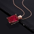 thumbnail image 2 of Gem Stone King 20.03 Ct Red Created Ruby White Diamond 18K Rose Gold Plated Silver Pendant, 2 of 4