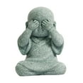 thumbnail image 3 of Cute Monk Figurine Buddha Statue Crafts Delicate Decoration for Tabletop Car Cover Eyes, 3 of 8