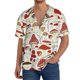 thumbnail image 1 of Balery Cartoon Mushrooms Camisa Casual de Manga Corta con Botones para Hombre, Texturizada, Estilo Cubano, para Playa, Verano-XX-Large, 1 of 5