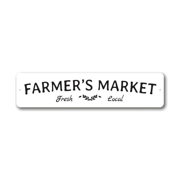 Farmer's Market Farmhouse Sign Barn Decor Metal Sign Size: 4 x 16 Inch