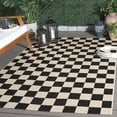 thumbnail image 2 of SAFAVIEH Courtyard Talbot Checkered Indoor/Outdoor Area Rug, Black/Beige, 2'7" x 5', 2 of 13