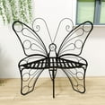 thumbnail image 4 of JRHRXXY Outdoor Garden Butterfly Bench,Patio Garden Chair for Yard,Park,Lawn,Black Metal Frame, 4 of 11