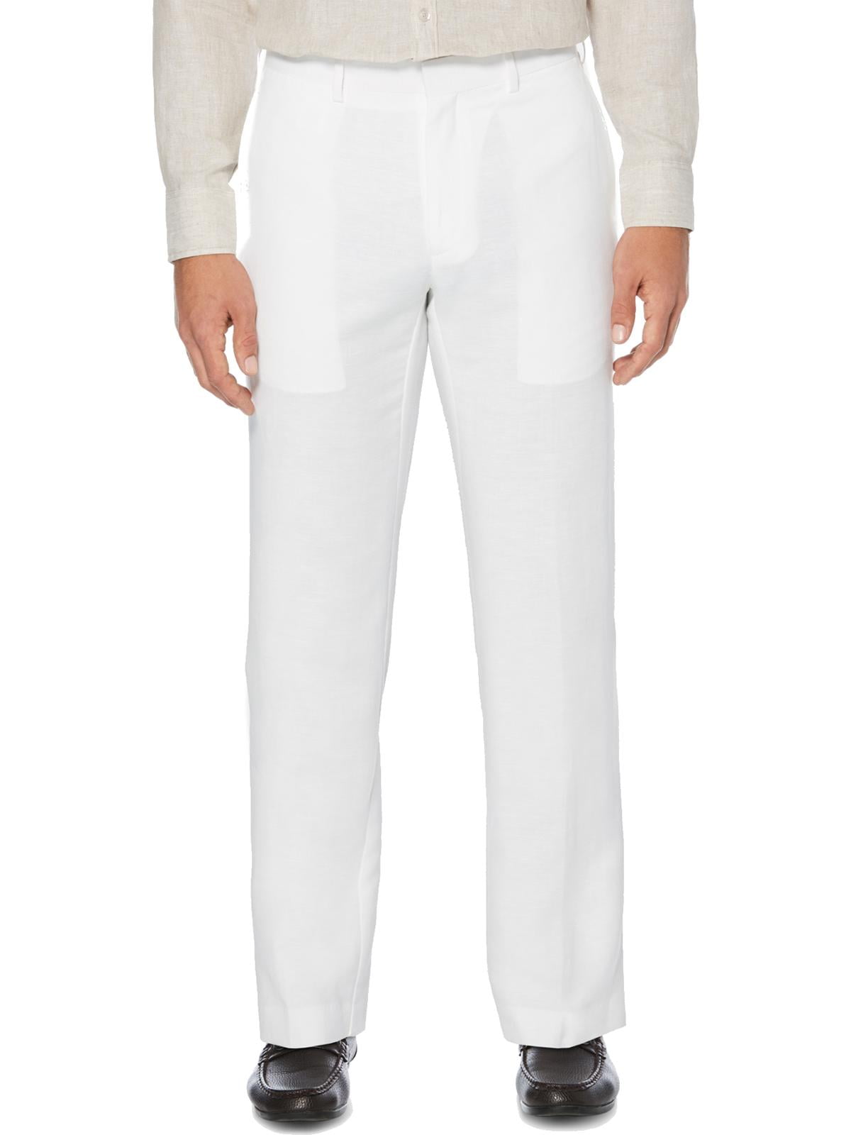 Cubavera Mens Linen Blnd Solid Dress Pants White 54/32 - Walmart.com