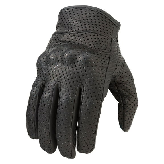 Z1R 270 Mens Perforated Leather Motorcycle Gloves Black SM