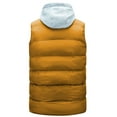 thumbnail image 4 of BiZtdJrK Men Nylon Vest Warm Windproof Hooded Vests Lightweight Sleeveless Zip Up Jacket Casual Outerwear Outdoor Golf Vests 90 Percent Off Clearance Sale Yellow XL, 4 of 7