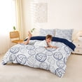 thumbnail image 2 of Castle Fairy Volleyball Print Bedding, Sport Theme Duvet Cover Full, White Navy,Navy Blue Reversible,3pcs,1 Duvet Cover and 2 Pillowcases, 2 of 6