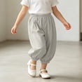 thumbnail image 5 of Curuila Kids Toddler Boys Summer Pants With Pocket Elastic Waistband Solid Color Loose Fit Lightweight Fashion Comfort Trousers Grey Size 2-3 Years, 5 of 6
