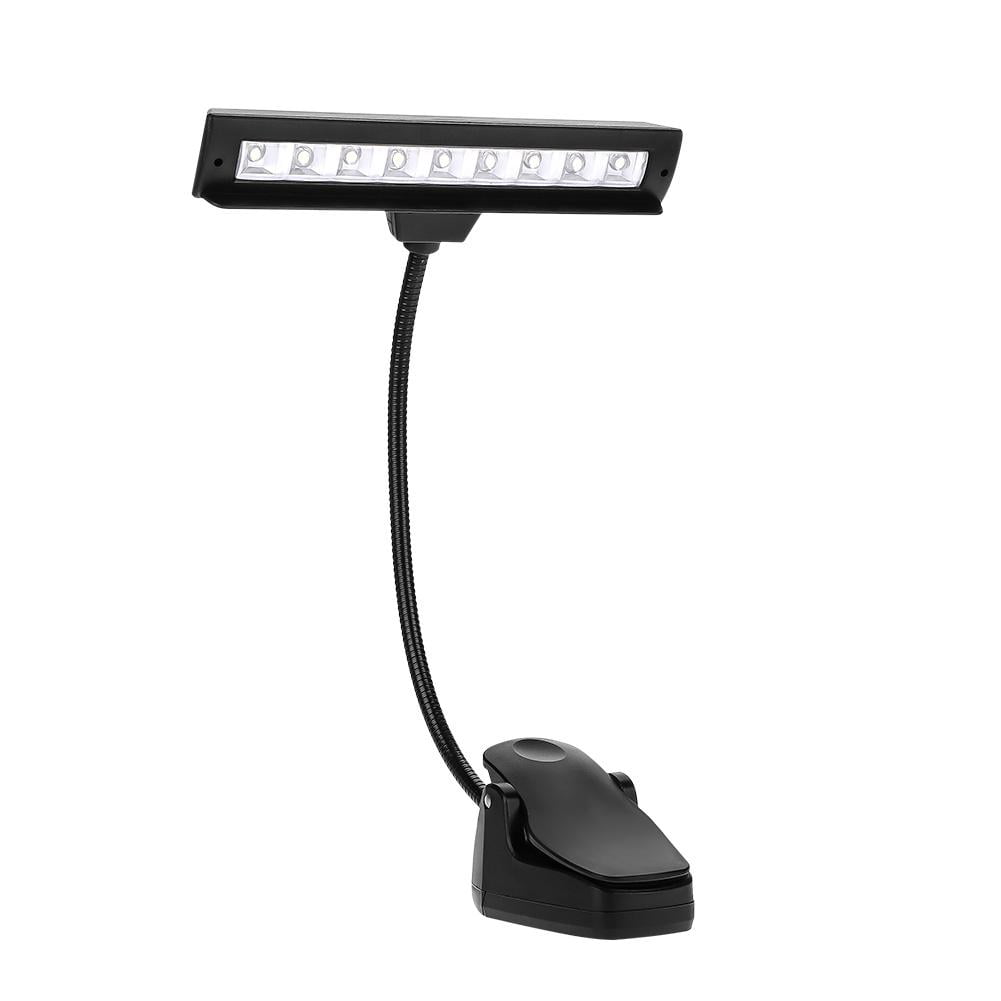 Alomejor Clip On USB Orchestra Music Stand Light Flexible Neck Portable Reading LED Lamp