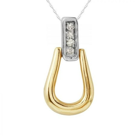 Foreli 0.1CTW Diamond 14K Two tone Gold Necklace