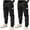 Black, variant on AUNVITO Boys 3-14 Years Casual Cotton Cargo Pants 2-Pack Spring Summer Outdoor Elastic Waist