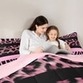 thumbnail image 5 of Feelyou Pink Leopard Print Twin Comforter Sets, Zebra Cheetah Wildlife Bedding Set, 2pcs, 5 of 8