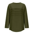 thumbnail image 6 of IROINNID Women Loose Fit Solid Color 3/4 Sleeve Round Neck T Shirt Casual Comfortable Stretch Tee for Daily Wear Spring Fall Fashion Trendy Versatile Basic Tops(Army Green#1,XL), 6 of 7