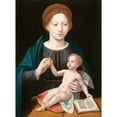 thumbnail image 2 of Master of the Female Half-Lengths 14x18 Black Ornate Wood Framed Double Matted Museum Art Print Titled - The Virgin and Child with an Apple and an Open Book, 2 of 5