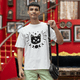 thumbnail image 1 of Playera Oversize con Diseño de Astro Cat Gatode Manga Corta Unisex  Blanca Cómoda, 1 of 5