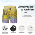thumbnail image 3 of Cauagu Flowers And Butterflies Print Mens Swim Trunks Quick Dry Board Shorts Swim Shorts with Compression Liner Bathing Suits-X-Large, 3 of 6