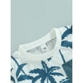 thumbnail image 5 of Suealasg Kids Boys Summer Outfits 6M 1T 2T 3T Short Sleeve Tree Print Lapel T-Shirt+ Elastic Waist Shorts Set 2Pcs Toddler Baby Boys Beach Vacation Clothes, 5 of 9