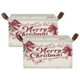 thumbnail image 3 of BZSMCE Collapsible Fabric Cube Storage Bins Simple Christmas Bowknot Design Pattern Storage Box, 3 of 8