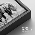 thumbnail image 3 of Framed Canvas Print Wall Art Black & White Galloping Horse Trio Animals Nature Photography Realism Rustic Landscape Portrait Wildlife Country for Living Room, Bedroom, Office - 24", 3 of 5
