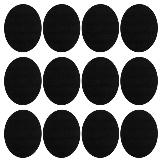 Kit de Parche Ovalado Termoadhesivo Uxcell para Reparar Pantalones, Camisas, Chaquetas Negras, 12 Piezas