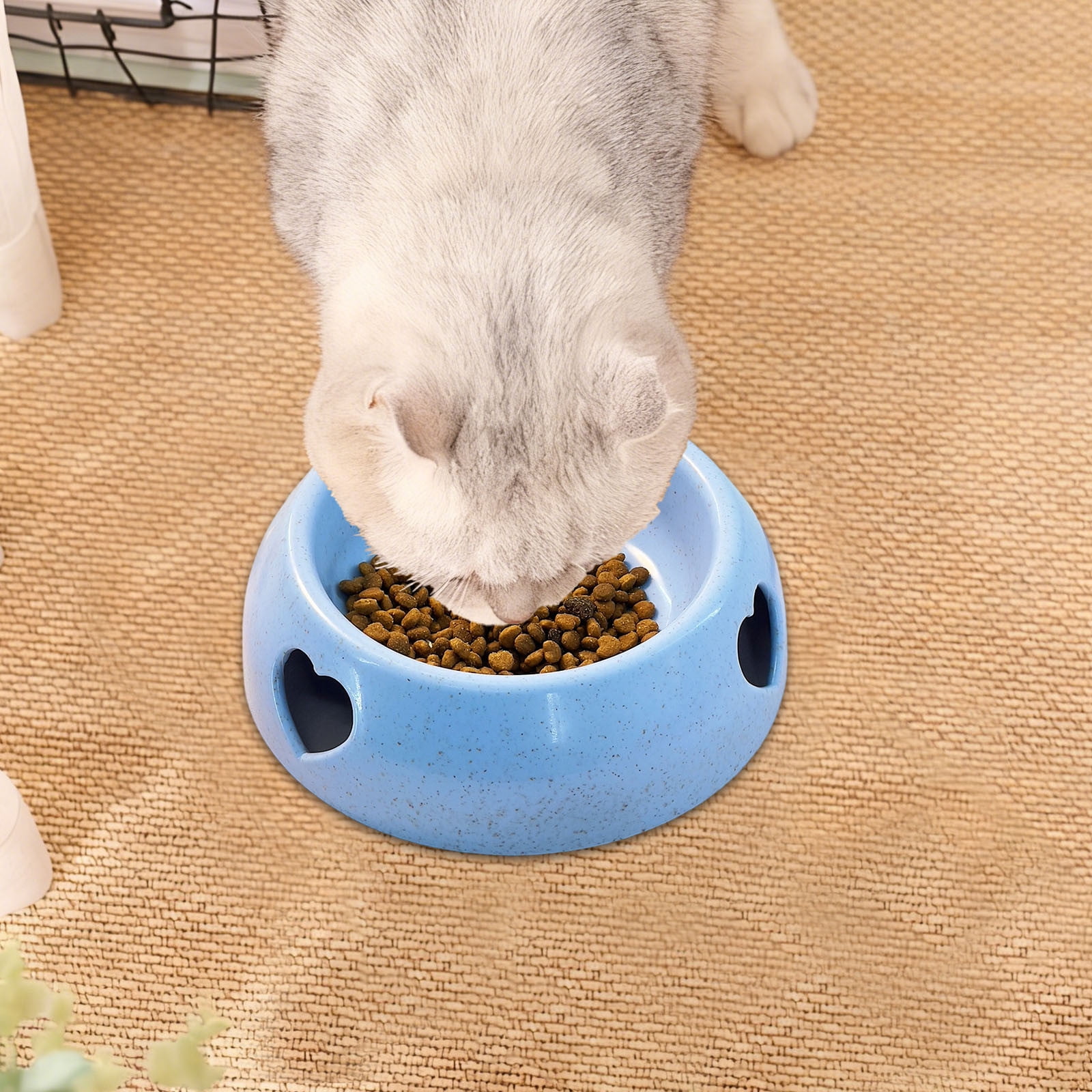 Non Slip Dog Bowl, Tip-Proof Pet Food and Water Dish with Weighted Rubber Base for Medium Large Dogs & Cats, Whisker Friendly, Food-Grade Plastic, Dishwasher Safe