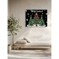 thumbnail image 4 of Merry Christmas Canvas Print Wall Art Framed Canvas Art Wall Decor Vintage Xmas Trees Stars Winter Snowflakes Black Pictures Painting Morden Artwork for Living Room Bedroom, Ready to Hang - 12"x16", 4 of 6