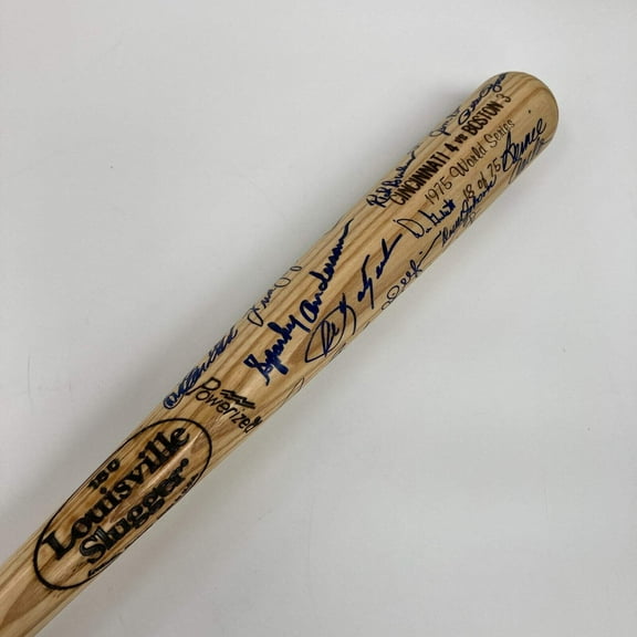 1975 Cincinnati Red  Boston Red Sox World Series Team Signed Bat Beckett