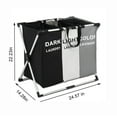 thumbnail image 3 of Teissuly Aluminum Rack Three Compartment Household Laundry Bag Toy Clutter Bag Laundry Basket - Foldable Storage Ideal For Bedroom, College Dorm Feature: Teissuly WER202312130680, 3 of 7