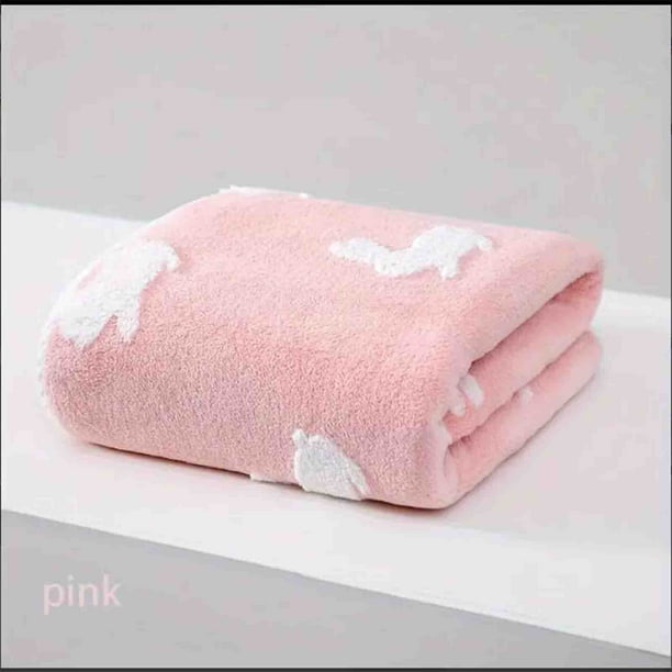 Set de toallas de baño Jacquard súper suaves - Toallas absorbentes de poliéster de 140x70cm con patrón de conejito, rosa, verde, azul, amarillo