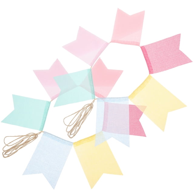 Miangastore Anniversary Party Decorations Linen Hanging Bunting 2Pcs
