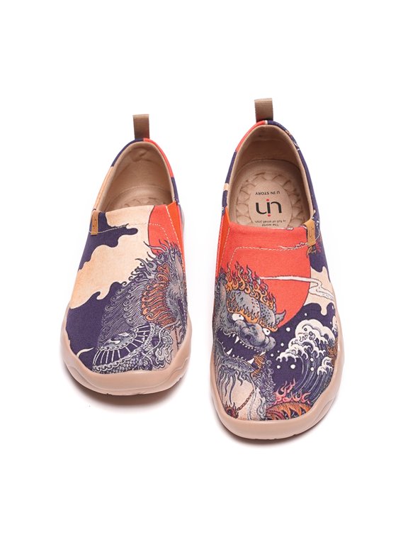 Men's Walking Travel Shoes Slip On Canvas Casual Loafers Lightweight Comfort Art Painted Fashion Sneaker Silent Man US SIZE