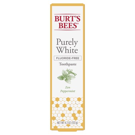 Burt's Bees Toothpaste, Fluoride Free, Purely White, Zen Peppermint, 4.7 oz