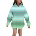 thumbnail image 2 of AJTQTH Cute Kids Girls Hooded Sweatshirts Casual Fall Winter Long Sleeve Solid/Striped/Color Block/Tie Dye Print Pullover Tops Lightweight Teens Hoodie Outwear with Pockets A06-Green 13-14 Years, 2 of 6