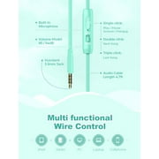 Seenda Kids Headphones for Girls Boys, Wired Kids Headphones with Microphone for School, Lightweight Foldable Stereo Bass Volume Control Kids Headphones for Cell Phone/Tablet/Laptop/MP3/4, Green