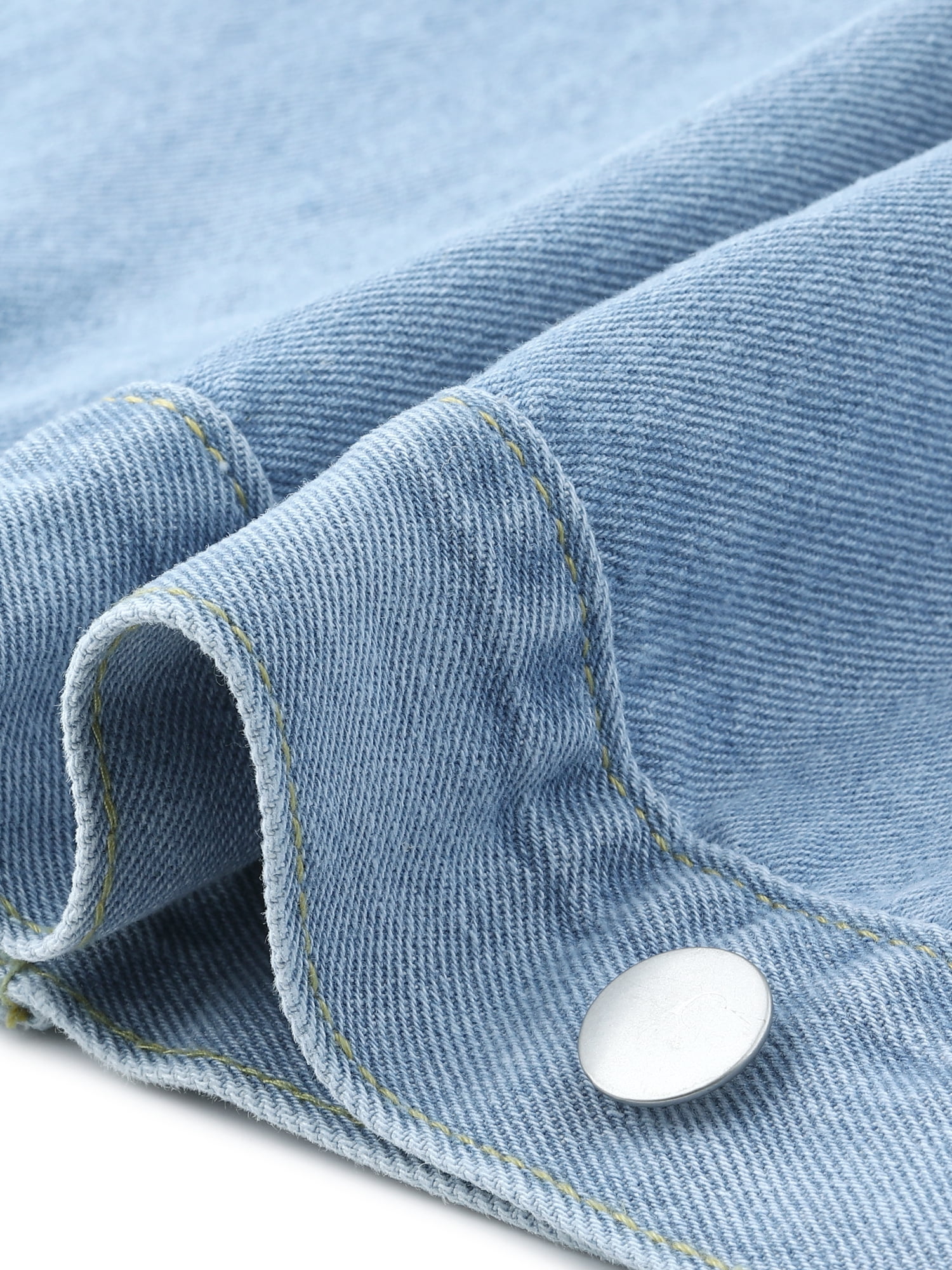 DARING DIVA Women's Plus Denim Long Sleeve Button Washed Jacket 2X Light Blue