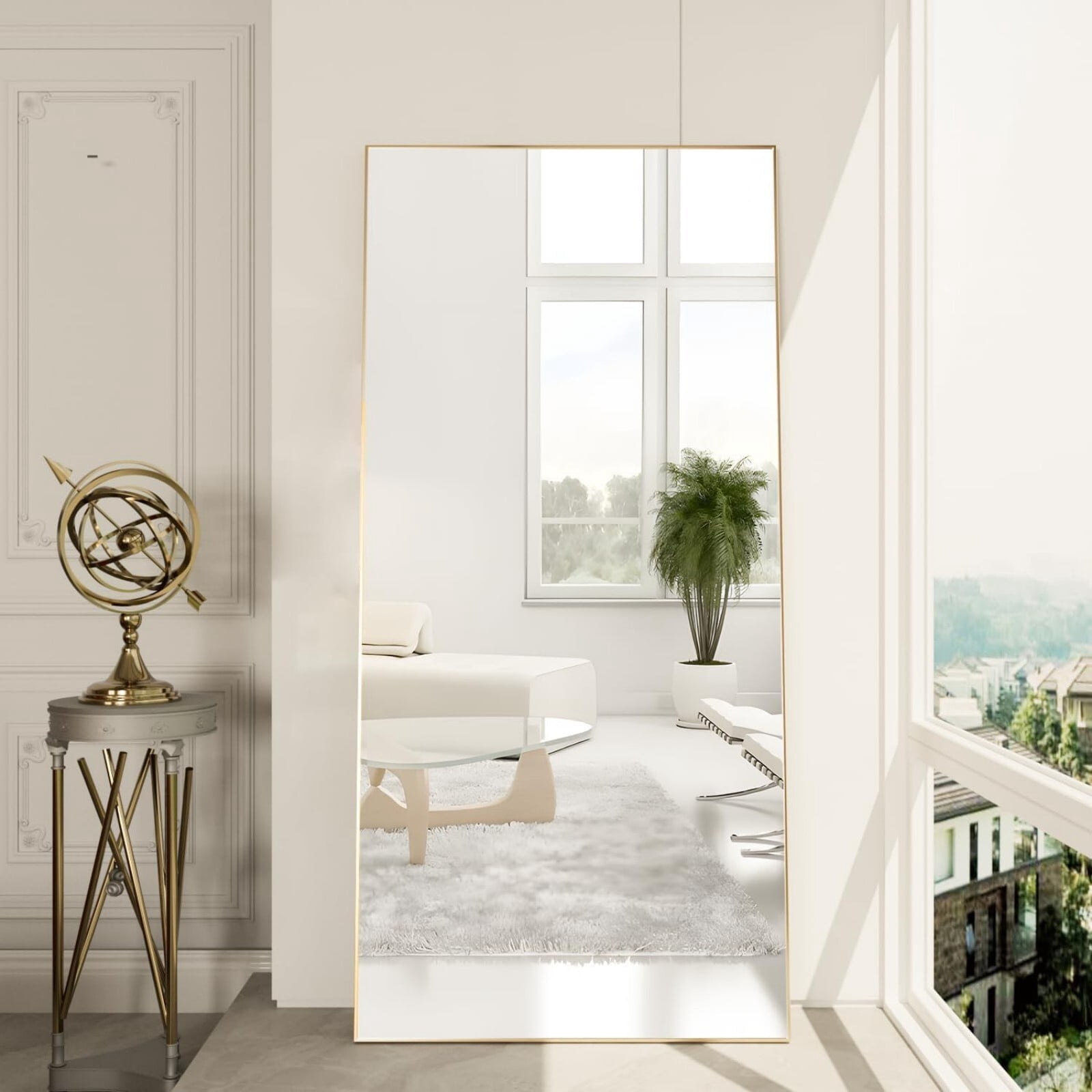 BEAUTYPEAK 71"X30" Rectangle Full-Length Floor Standing Mirror,Gold