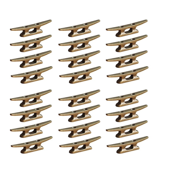 Boat Dock Cleat 4 Inch for Mooring Boat Bronze Host Cast Iron Suitable for Nautical Beach Lake Maritime Decor,24Pcs