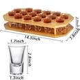 thumbnail image 2 of 16 Shot Glass Server Tray Set, 1 oz Shot Glass Set with Bamboo Tray, Party Serving Holder for Bar, Pub, Party, Club Drinking, 2 of 7