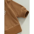 thumbnail image 6 of Qtinghua Toddler Baby Boys Birthday Outfit Letter Print Fall Sweatshirt Long Sleeve Pullover Tops Autumn Clothes Brown 18-24 Months, 6 of 8