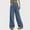 Blue, variant on SNKSDGM Women's Plus Khaki Pants for Women Plus Size Dress Pants Women Tall Plus and Linen Wide Leg Culottes Women's Pendants Loose Semi Elastic High Waisted Thin Wide Leg Pants S