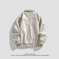 thumbnail image 3 of WREESH Fashion Winter Jacket Men'S Men'S Leather Motorcycle Jackets Casual Tops Coats Beige, 3 of 6