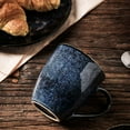 thumbnail image 2 of Juego de tazas de café, juego de 6, taza de cerámica, tazas únicas esmaltadas con asa para café, té, leche, cacao, cereal (azul), 2 of 4