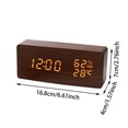 thumbnail image 3 of Tong Wooden Digital Clock Minimalist Design With Large LED Display For Home Bedroom Modern Silent Wall Clock Battery Operated Easy Read, 3 of 6
